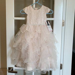 Rare Editions Little Girls Embroidered Lace Gown